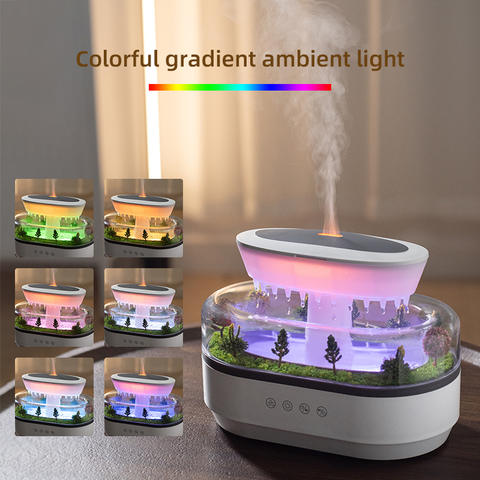 Regentropfen-Luftbefeuchter Weißes Rauschen Buntes Licht Ätherische Öle Diffusor Ultraschall