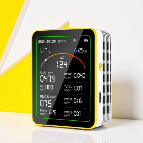 Tuya WiFi Luftqualitätsmonitor 15-in-1 AQI PM2.5 PM10 CO CO2 TVOC HCHO Gasdetektor App Smart Home USB