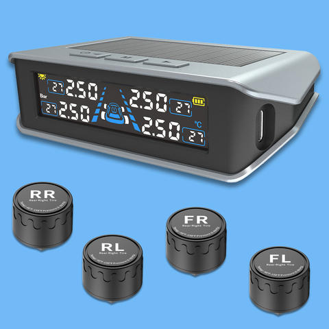 TPMS Reifendrucküberwachung Kabellos Solar ATV Sensor Kit Drahtlos