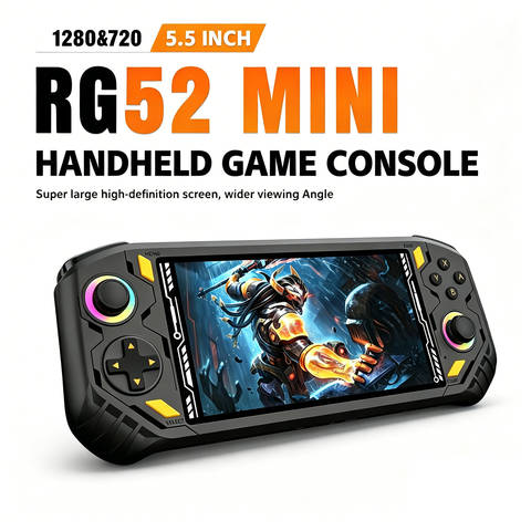 RG52 Mini Handheld Spielkonsole 5.5 Zoll HD RK3562 WiFi PSP Retro Portabel Gaming