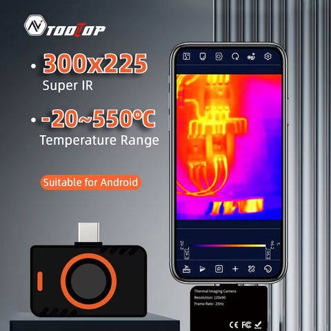 TOOLTOP T5 Android Smartphone Wärmebildkamera 300x225 25Hz Auto-Tracking IP54 Mini Infrarot Smart