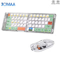 Faltbar Tastatur Maus Bluetooth 5.1 Dual Modi Kabellos Transparent Wiederaufladbar Tragbar Reise