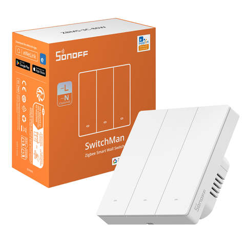 SONOFF ZBM5 Zigbee Smart Wandschalter Ohne Neutralleiter Relaismodus Home Assistant
