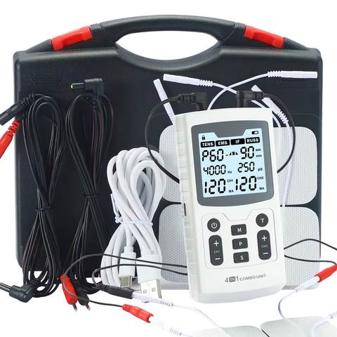 EMS TENS IFC RUSS 4-in-1 60 Massagemodi 4000Hz Elektrischer Muskelstimulator Physiotherapie Smart