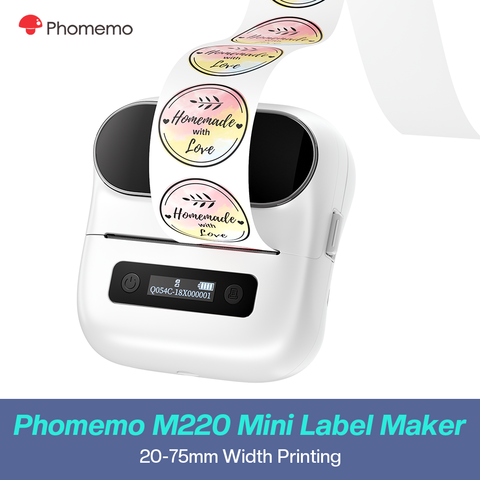 Phomemo M220 Bluetooth Thermo Etikettendrucker 20-75mm 203DPI Barcode Adresse Versand