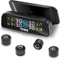 Solar TPMS Wohnmobil SUV MPV LKW Echtzeit Reifendruckkontrolle LCD Display 4 Externe Sensoren Smart Auto