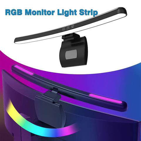 RGB Monitor Lichtleiste Gerade Gebogen 18-60cm Touch Dimmen LED Bildschirm Atmosphärenlicht Smart