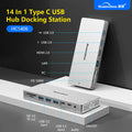 Blueendless 14-in-1 USB-C Hub Dockingstation 4K 60Hz HDMI LAN RJ45 10Gbps USB 3.2 SD TF PD 100W Smart