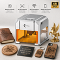 Carverall K4 3W Lasergravierer Tragbar Mini WiFi-App USB 80x80mm Holz Bambus Leder DIY