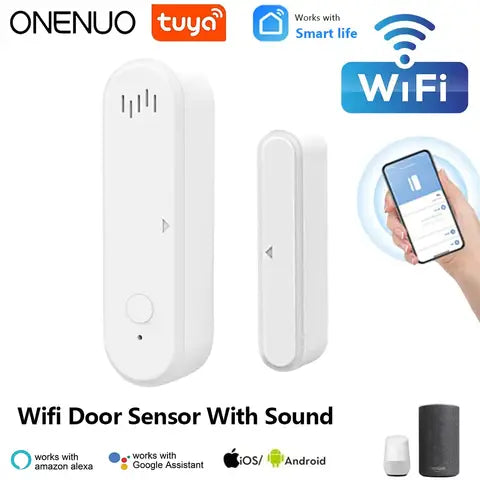 ONENUO Tuya Smart WiFi Türsensor 80dB Alarm Arm Disarm Smart Life App Fenster Sensor Smart Home Sicherheit