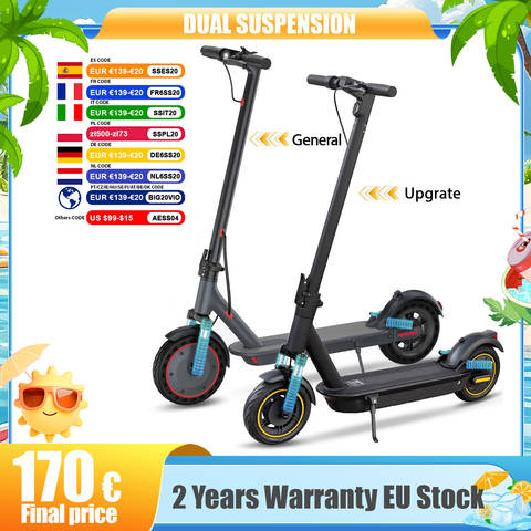 Smart E-Scooter 500W 35km/h Doppelfederung 10 Zoll Pannensicherer Reifen APP Faltbar Smart