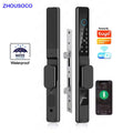 TUYA WIFI Wasserdicht Intelligentes Türschloss Fingerprint APP Passwort RFID Keyless Digitales Elektronisches Schloss Aluminium Glas Schiebe