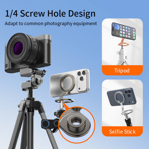 Doppelseitig Magnetisch 360° Drehbar Ständer iPhone Schraubenlöcher Selfie Stick MagSafe Ring