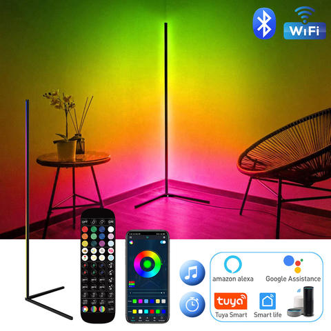 Smart RGB LED Stehleuchte 140cm Dimmbar APP Steuerung Stimmungslicht Nordic Wohnzimmer Schlafzimmer Smart