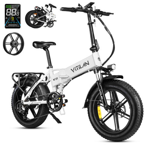 Vitilan V3 Klapp-E-Bike 20 Zoll Fatbike 750W Motor 48V 13Ah Akku 70km Reichweite Scheibenbremsen Smart