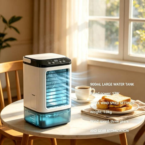 Mini Verdunstungsluftkühler 900ml 3-Gang 7-Farben-Licht Luftbefeuchter Tisch Reise Büro