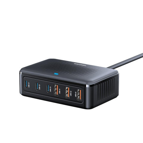 Rocoren USB-Ladegerät 100W GaN Ladestation 6-Port Desktop Schnellladen Typ-C iPhone Xiaomi