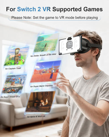 Nintendo Switch 2 VR Headset 3D Brille Virtuelle Realität NS VR Immersiv Kopfband Verstellbare Linse
