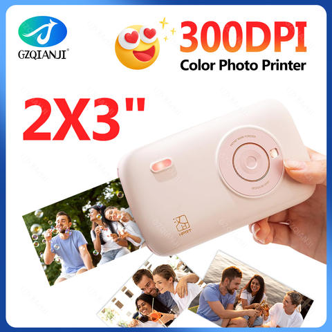 Tragbarer Farbfotodrucker Mini 300dpi Bluetooth DIY 2x3 Zoll Papiere Foto Arbeit