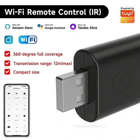 Tuya WiFi IR-Fernbedienung USB Smart Universal Infrarot TV Klimaanlage Alexa Google Assistant