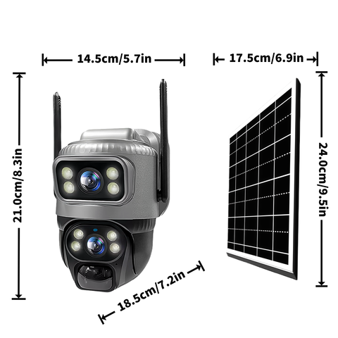 Dual-Objektiv 8MP Solar IP-Kamera Outdoor IP66 CCTV Nachtsicht Zwei-Wege-Audio Mobile Tracking 4G V380 Pro