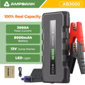 AMPBANK AB3000 12V Auto Starthilfe Batterie 3000A Power Bank Tragbarer Booster Pack