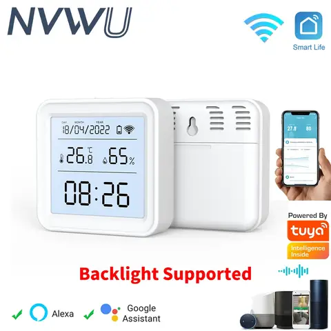 Zigbee WiFi Temperatur Feuchtigkeitssensor Tuya Smart Home Thermometer APP SmartLife Alexa Google