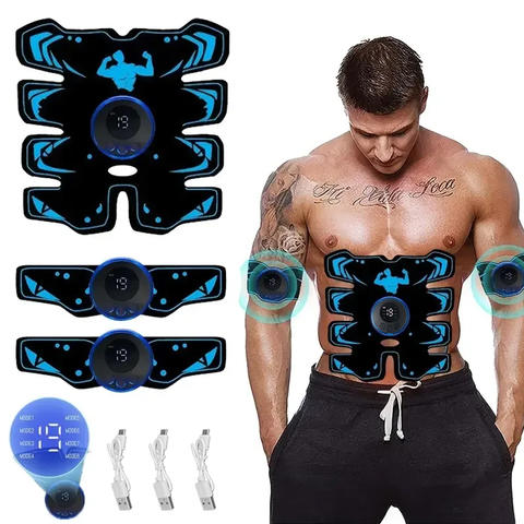 USB EMS Muskelstimulator ABS Arm 3in1 Trainer Smart Wireless Fitness Bauch Elektrisch Körper