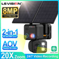 LS VISION 4G WiFi Solar Outdoor Kamera 20W Panel AOV 24/7 KI-Erkennung Villa Grundstück CCTV Smart