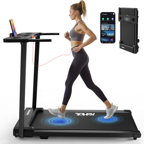 Walking Pad Laufband Schreibtisch 3-in-1 Klappbar 2.5PS App LED-Anzeige Heimtraining Smart Home-Office