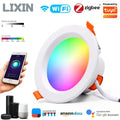 WiFi Zigbee Smart Downlight 5-15W RGB CCT Dimmbar Farbwechsel Warm Kalt Tuya Alexa Google Sprachsteuerung