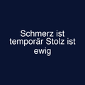 Schmerz ist temporär Stolz ist ewig