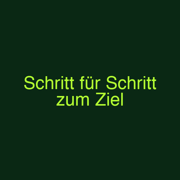 Schritt für Schritt zum Ziel