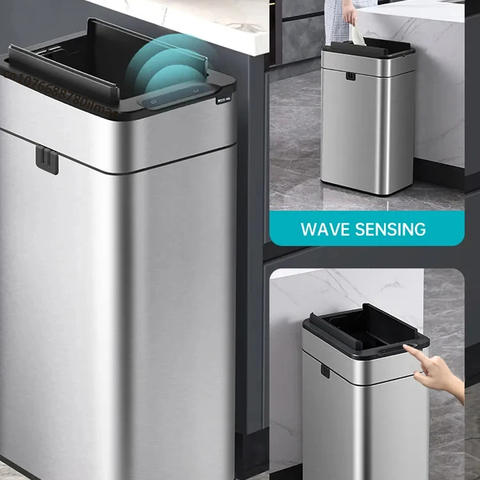 Edelstahl 20L Küchenmülltonne Intelligenter Mülleimer Automatischer Sensor 20l 15l