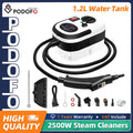 Podofo Handdampfreiniger 2500W 1.2L Wassertank 6 Stufen 11 Zubehör Tiefenreinigung Küche Bad Auto Smart