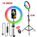 SH 10/12/14 Zoll RGB Selfie Ringlicht LED 15 Farben Dimmbar Stativ Handy Make-up