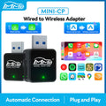 MMB Mini 2-in-1 Wireless CarPlay Adapter Android Auto WiFi BT5 USB Plug-Play Universal