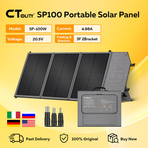 CTOLITY SP100 100W Tragbares Faltbares Solarladegerät Camping Solargenerator Ausgangsleistungsbank