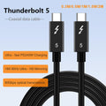 Thunderbolt 5 USB4 Typ-C 80Gbit/s PD 240W/100W Schnellladekabel für Mac/PC Vollfunktion