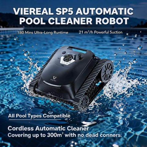 VIREAL SP5 Pool-Reinigungsroboter 180min Wandklettern 300m² 4 Modi Intelligente Navigation Kabellos Smart
