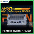 FU02 Lüfterloser AMD Mini-PC Ryzen 9 4950U 7730U Windows 11 Gaming Dual LAN 2x HDMI NVMe