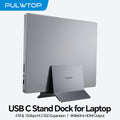 PULWTOP Vertikale Laptop-Dockingstation M.2-SSD-Erweiterung HD 4K RJ45 USB-C 2x USB-A Typ-C Laptops