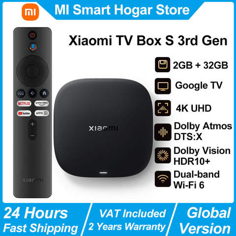 Xiaomi TV Box S 3. Generation Google TV 4K Ultra HD WiFi 6 Dolby Vision HDR10+ Google Assistant Smart TV Media Player