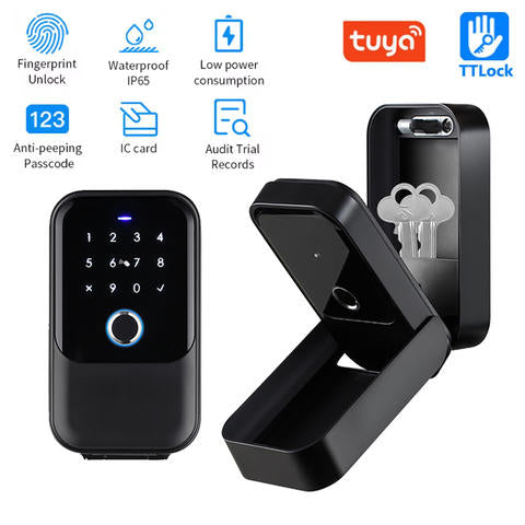 Smart Fingerabdruck Schlüsselbox Tuya TTLock App Bluetooth WiFi-Hub Outdoor Wasserdicht Vorhängeschloss
