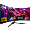 Gawfolk 34 Zoll Ultrawide Curved Gaming Monitor 1500R 165Hz UWQHD FreeSync Smart