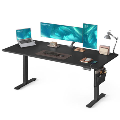 SONGMICS 180x80cm Stehschreibtisch Elektrisch Memory USB-C Höhenverstellbar Smart Büro Home