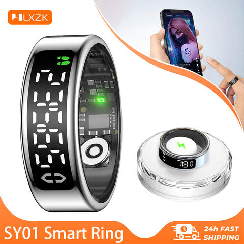 SY01 Smart Ring LED Display Bluetooth Blutsauerstoff Schlaf Herzfrequenz Multi-Sport IP68 5ATM Smart