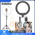 AMBITFUL 18 21 Zoll 50W LED Ringlicht Zweifarbig 3000K-6000K Fernbedienung Video YouTube Make-up