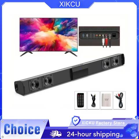 XIKCU Soundbar Bluetooth 5.3 Stereo Surround Sound Heimkino Fernbedienung RCA AUX TF-Karte