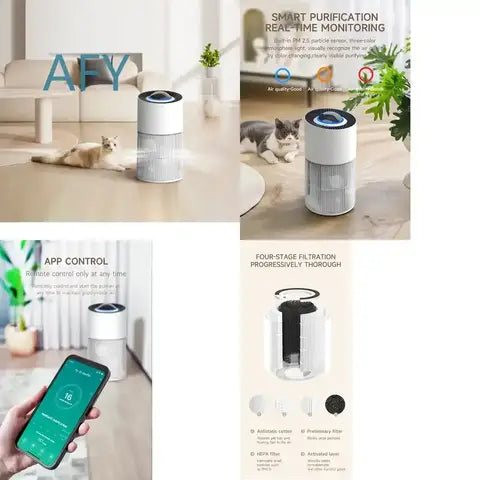 Elektrischer Luftreiniger Smart Home HEPA 13 WLAN-Steuerung Ionisator UV-Licht Schlafzimmer